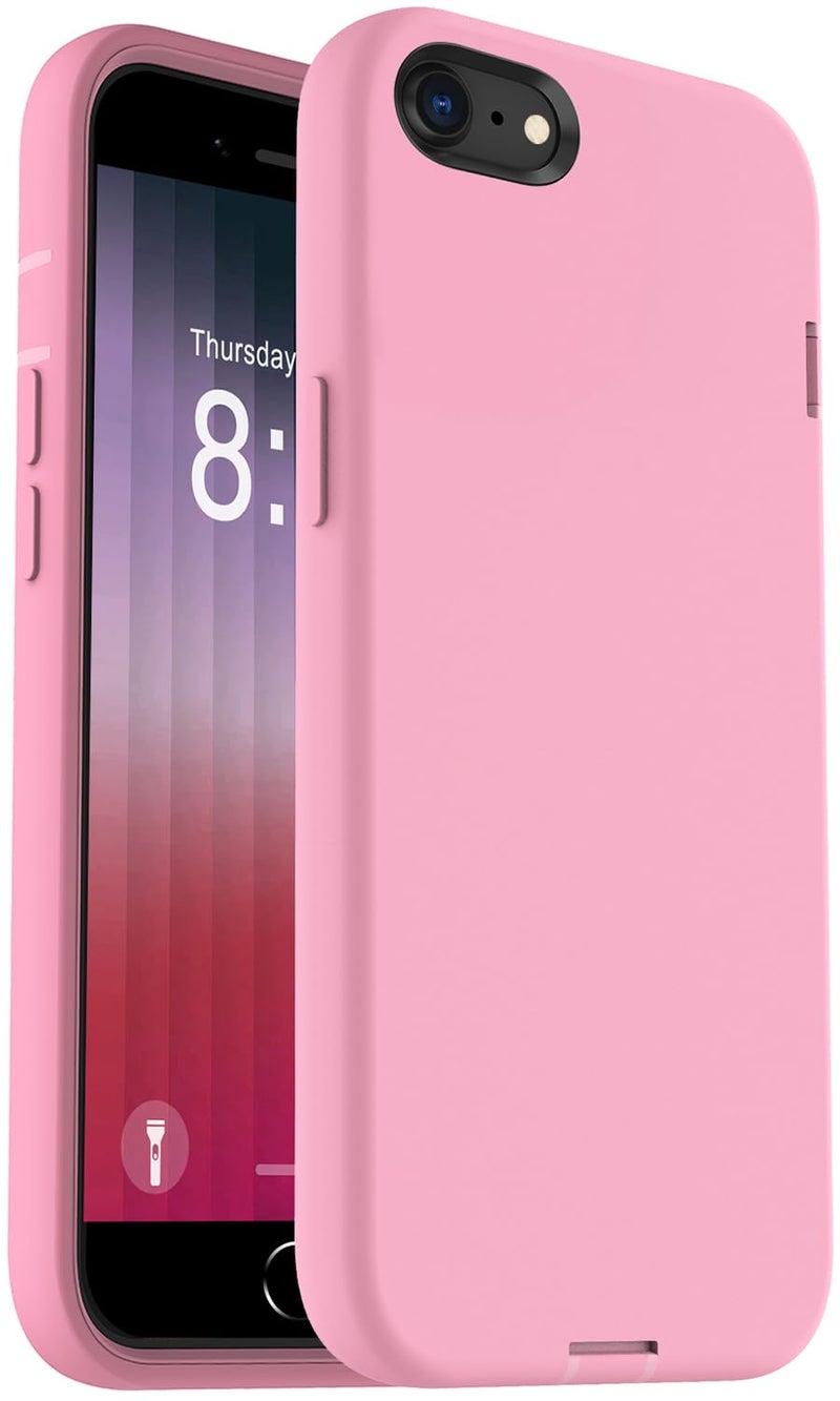 ORIbox for iPhone SE Case 2022/2020 for iPhone 8/7 Case Pink, [10 FT Military Grade Drop Protection],Silicone Heavy Duty Shockproof Anti-Fall Case for iPhone SE 3/2 & iPhone 8/7,5.5 inch, Pink - Image 1
